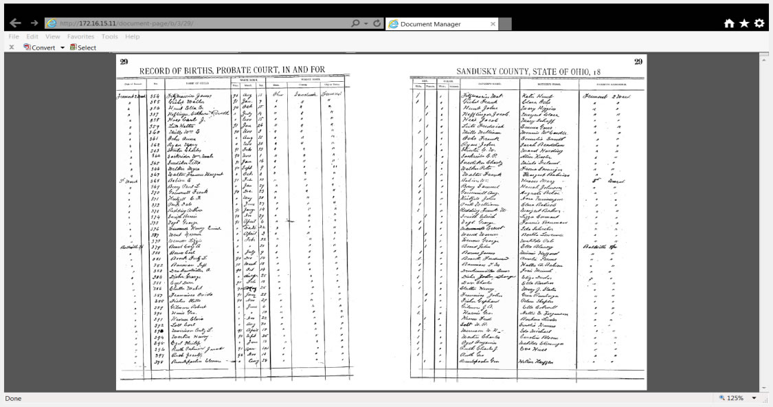 Screenshot of Henschen CMS showing hand-written journal entry with No. column for locating records